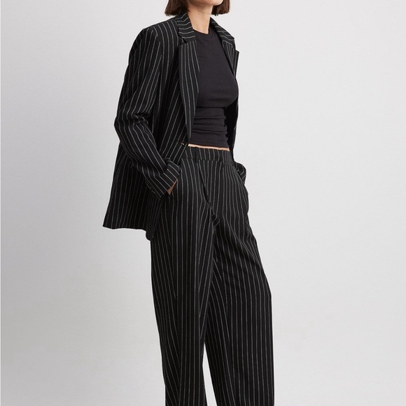 Stripped Black Oversized Suit by Na-Kd - Picture 3 of 5